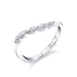 Marquise and Round Curved Wedding Ring
