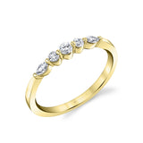 Round and Marquise Curved Diamond Wedding Ring