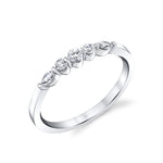 Round and Marquise Curved Diamond Wedding Ring