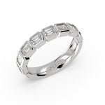 Emerald Shaped Bezel Wedding Ring - 1.20 CT