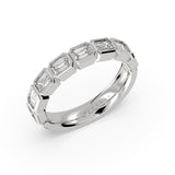 Emerald Shaped Bezel Wedding Ring - 1.20 CT