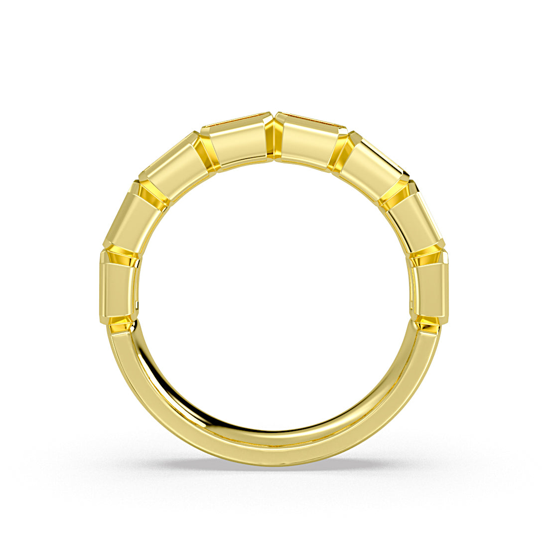Emerald Shaped Bezel Wedding Ring - 1.20 CT