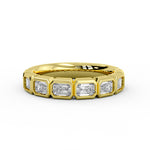 Emerald Shaped Bezel Wedding Ring - 1.20 CT