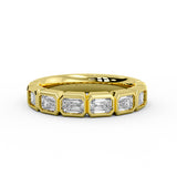 Emerald Shaped Bezel Wedding Ring - 1.20 CT