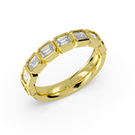 Emerald Shaped Bezel Wedding Ring - 1.20 CT
