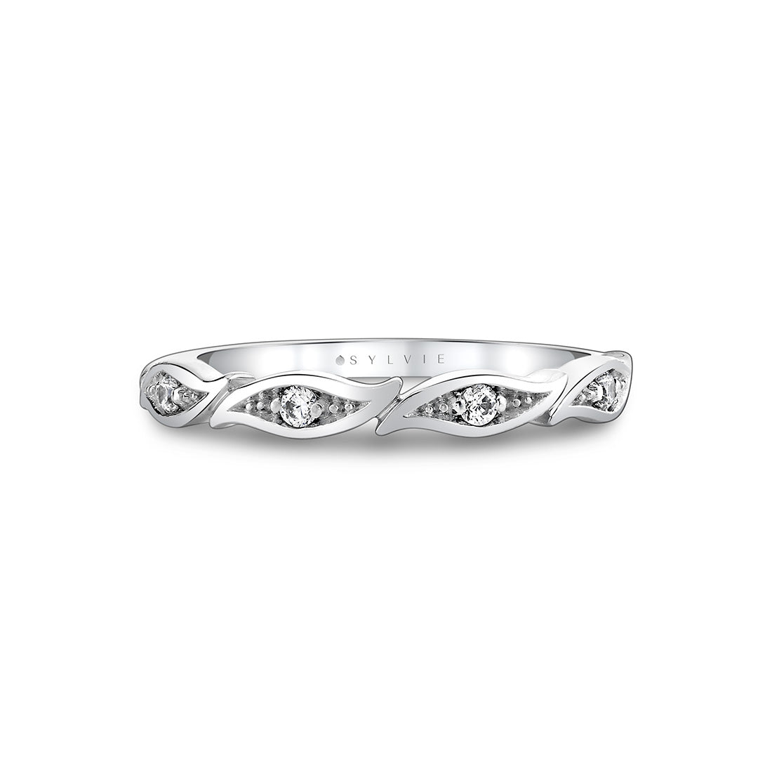 Tulira Leaf Diamond Wedding Ring