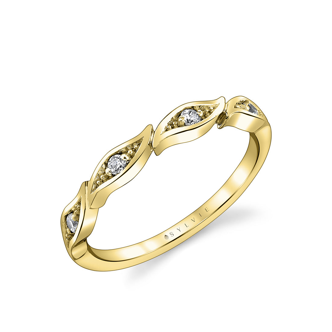 Tulira Leaf Diamond Wedding Ring