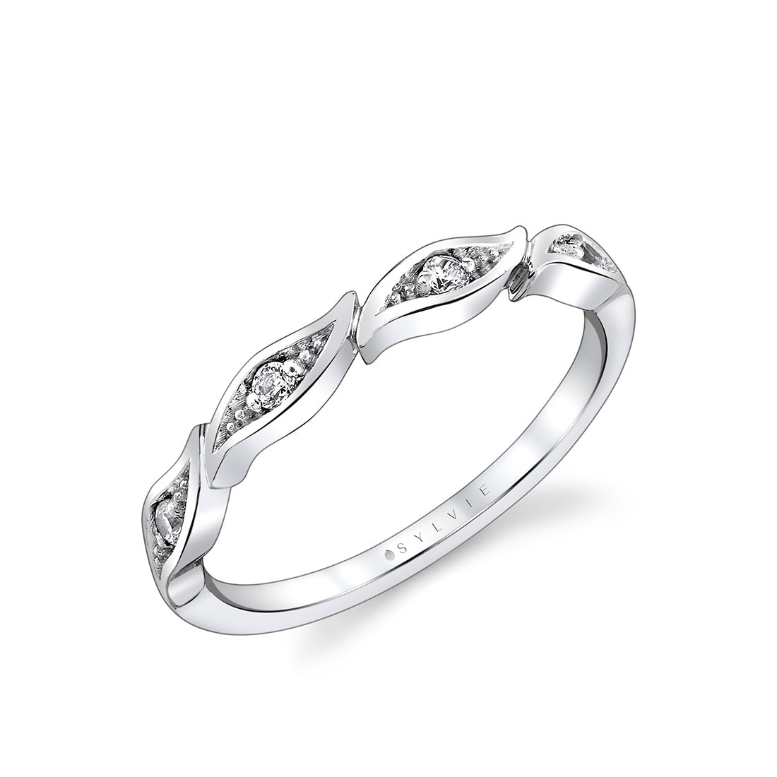 Tulira Leaf Diamond Wedding Ring