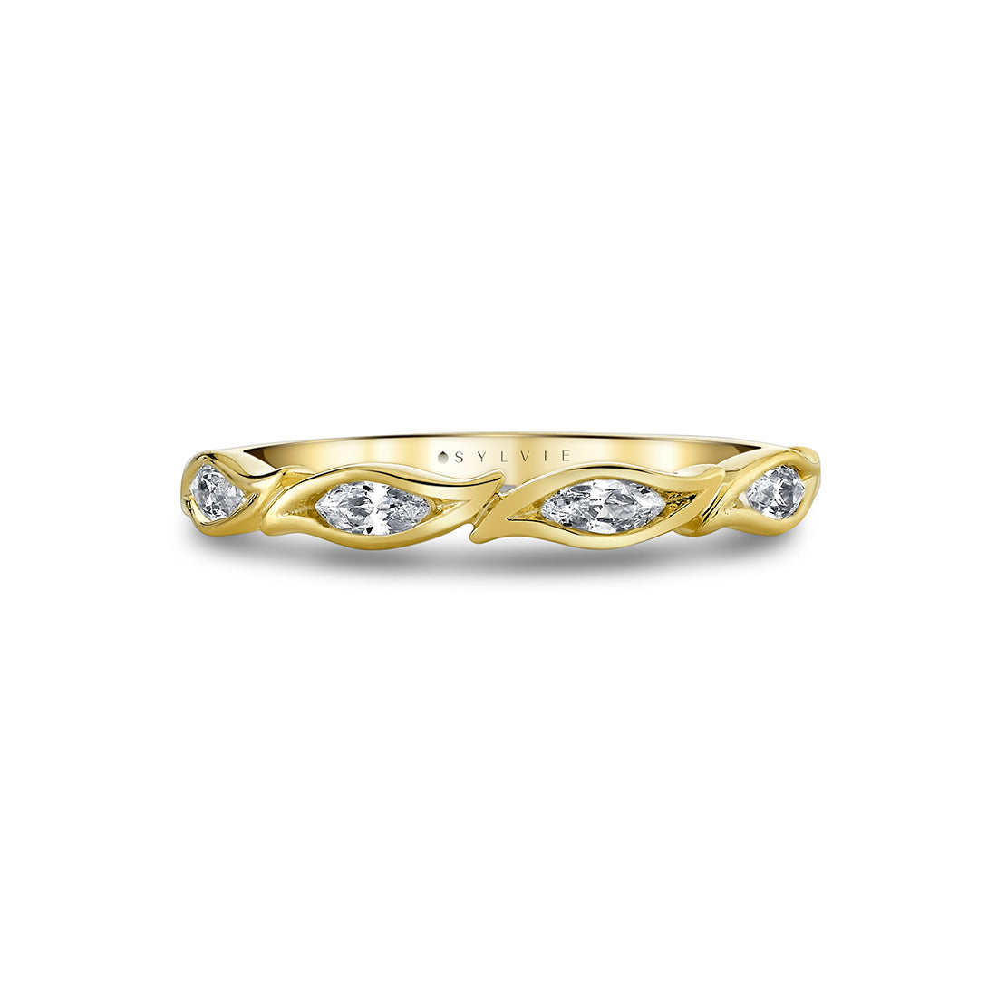 Tulira Leaf Marquise Diamond Wedding Ring