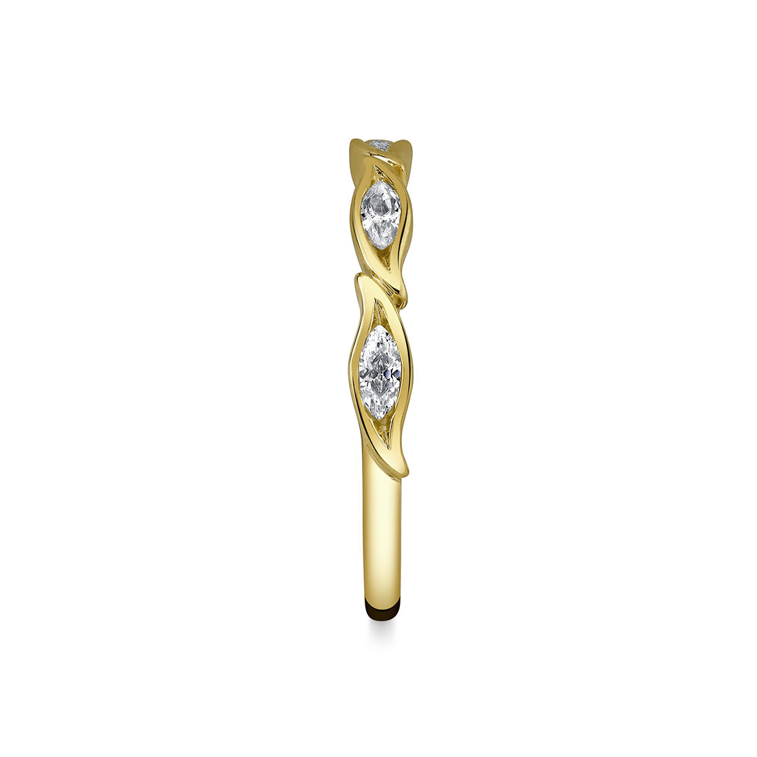 Tulira Leaf Marquise Diamond Wedding Ring