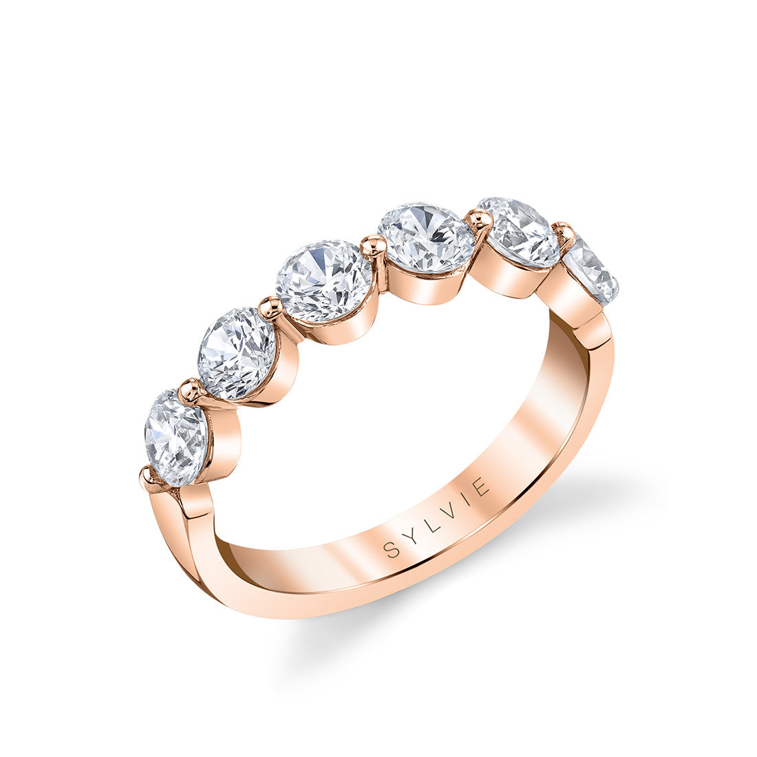 Thick Shared Prong Wedding Band