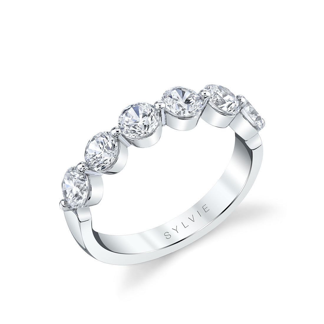 Thick Shared Prong Wedding Band