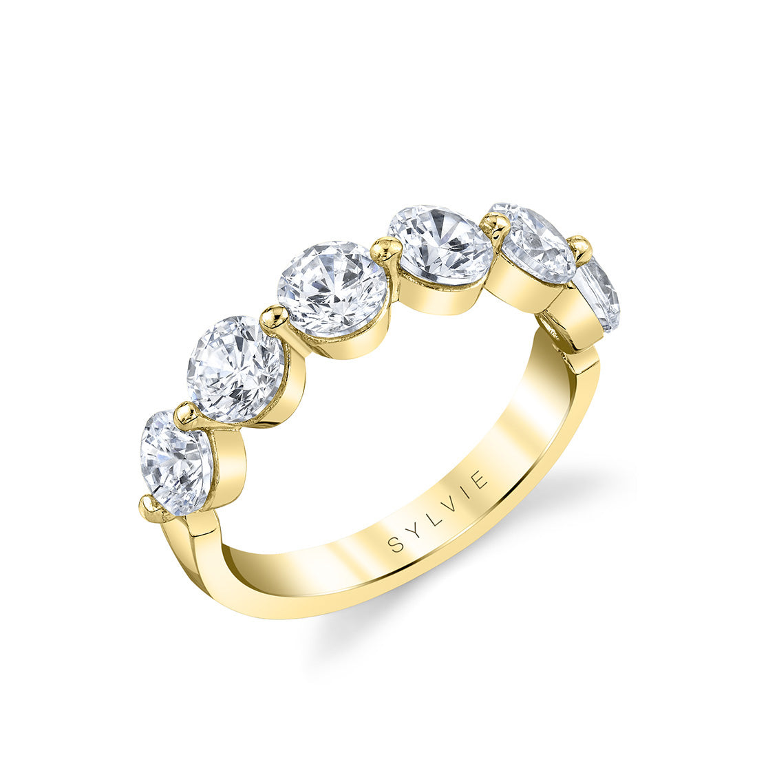 2 Carat Shared Prong Wedding Band