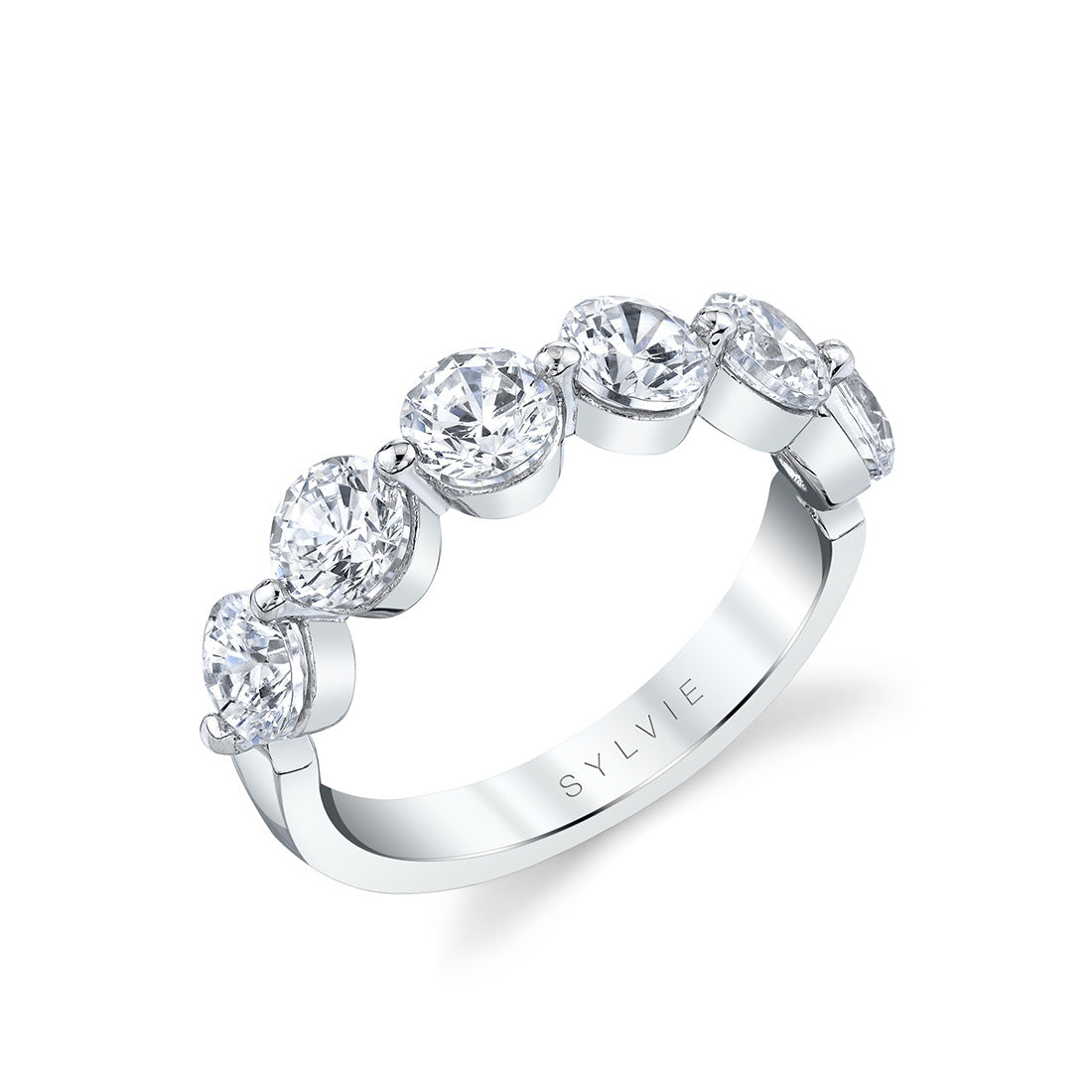 2 Carat Shared Prong Wedding Band