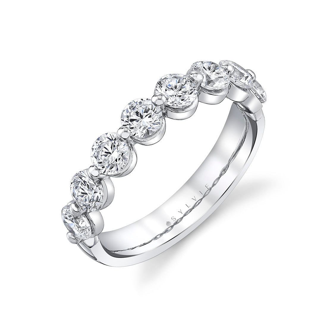 Shared Prong Diamond Wedding Ring