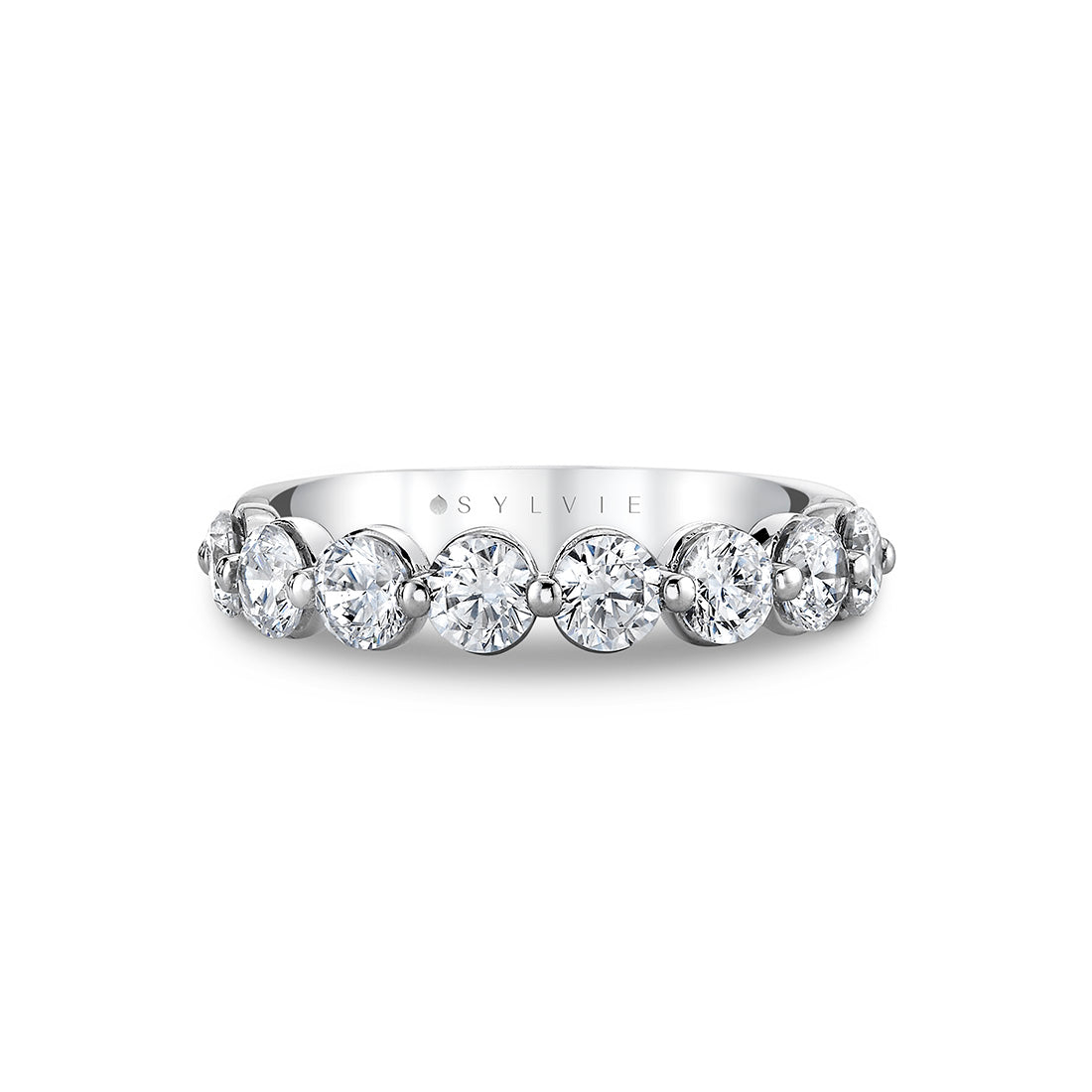 Shared Prong Diamond Wedding Ring