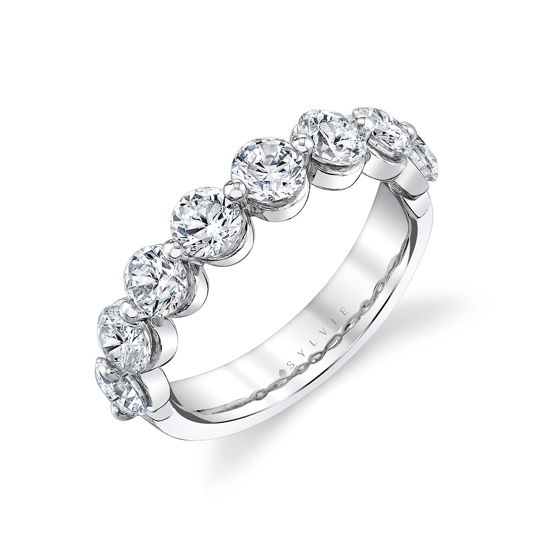 Shared Prong Diamond Wedding Ring