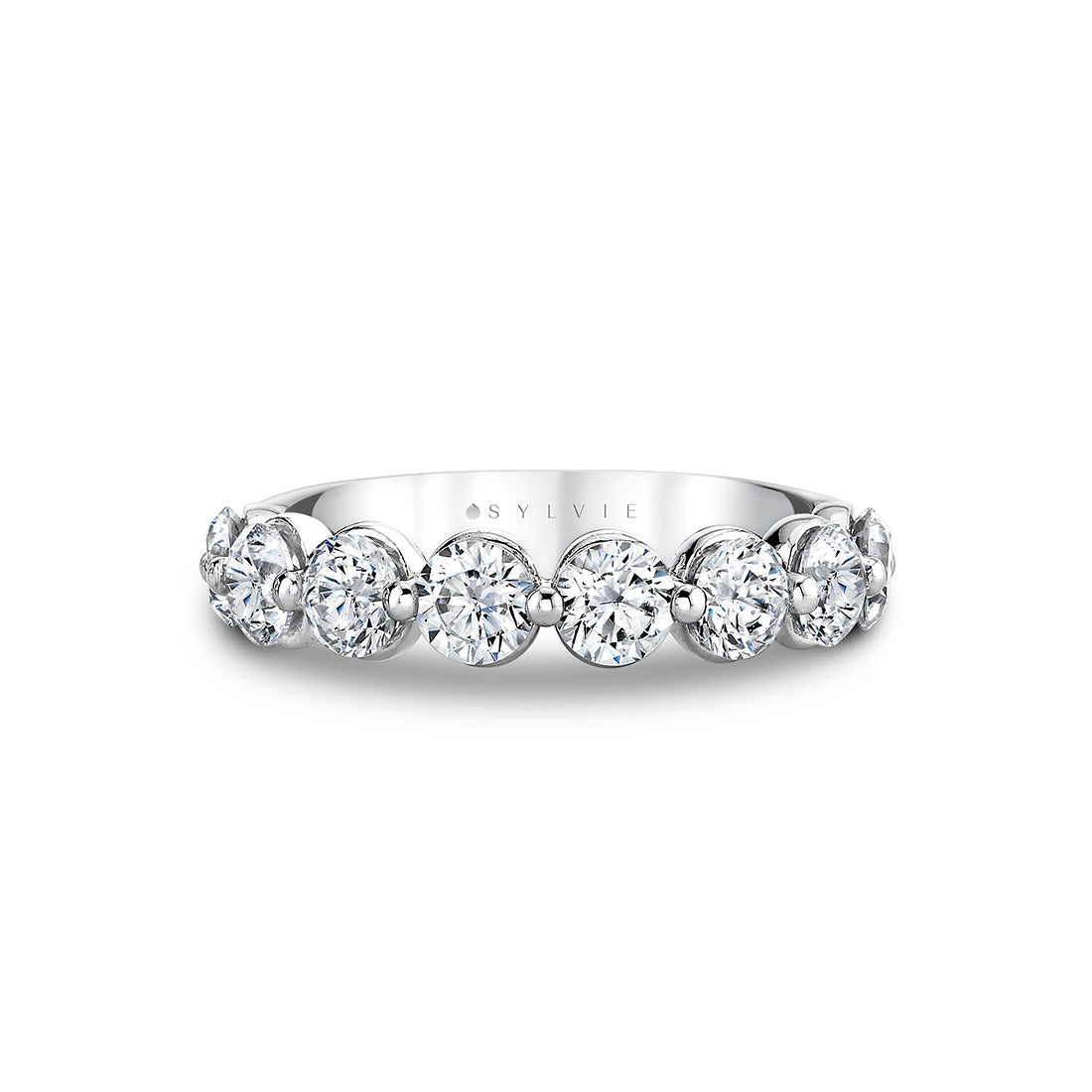 Shared Prong Diamond Wedding Ring