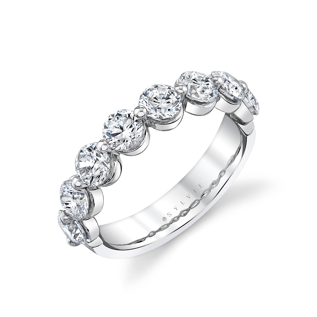 Shared Prong Diamond Wedding Ring