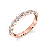 Single Prong Wedding Band with Marquise Diamonds