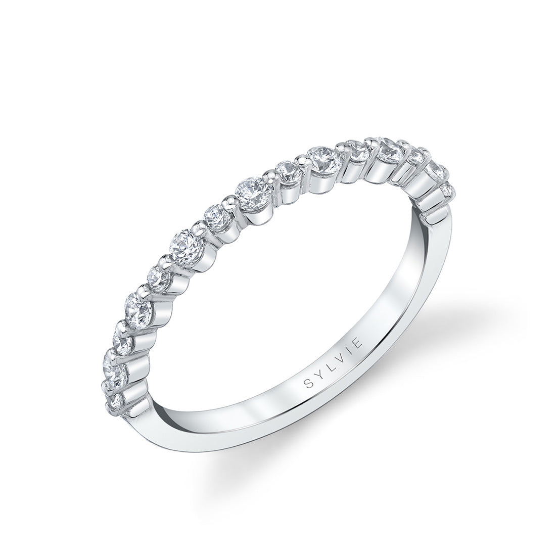 Round Cut Diamond Bubble Wedding Band