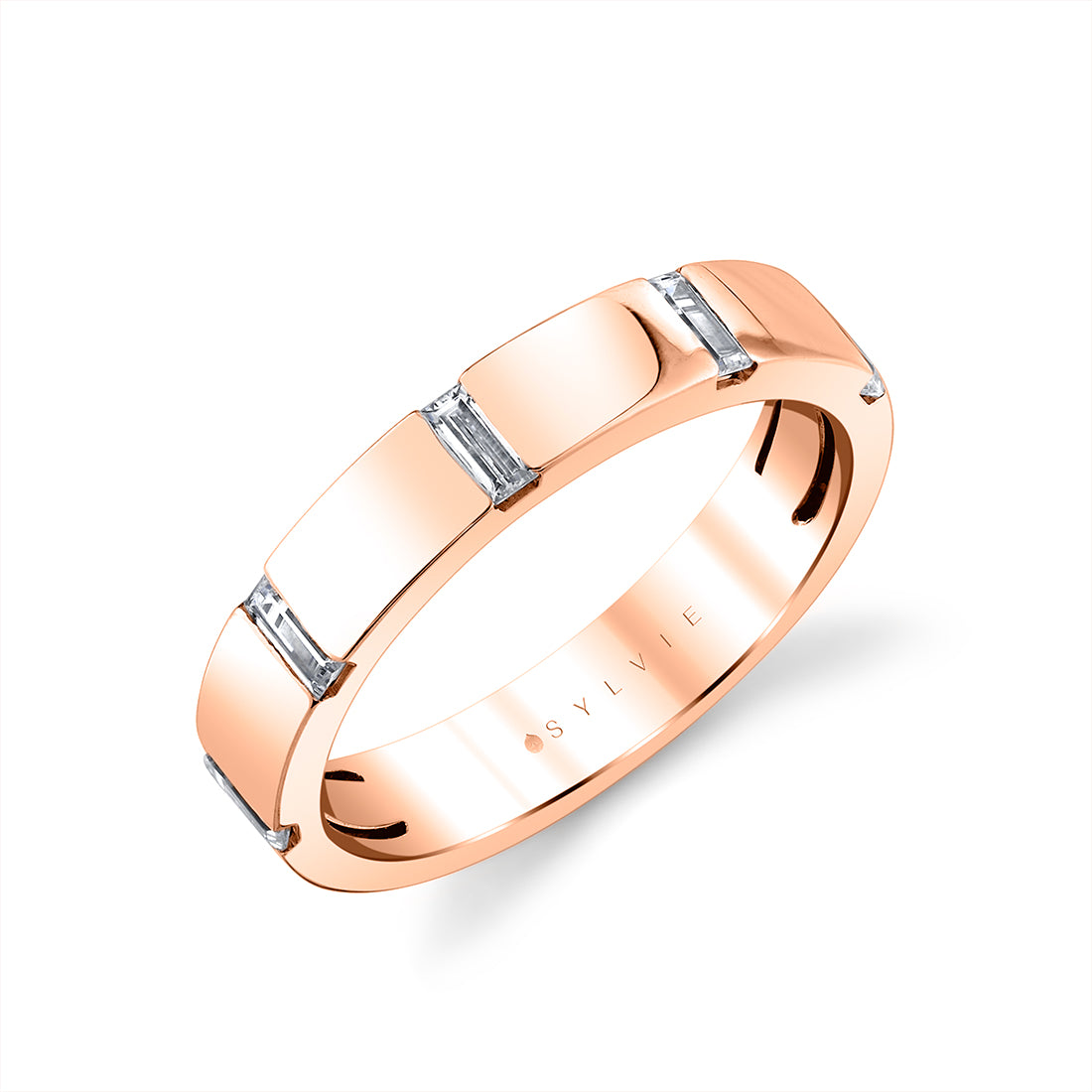 Flush Set Baguette Wedding Ring