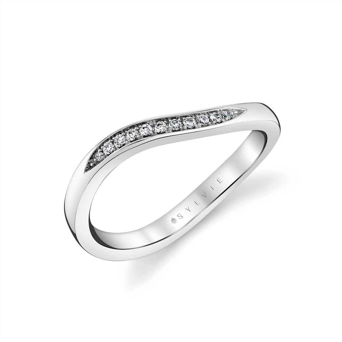 Diamond Curved Wedding Ring
