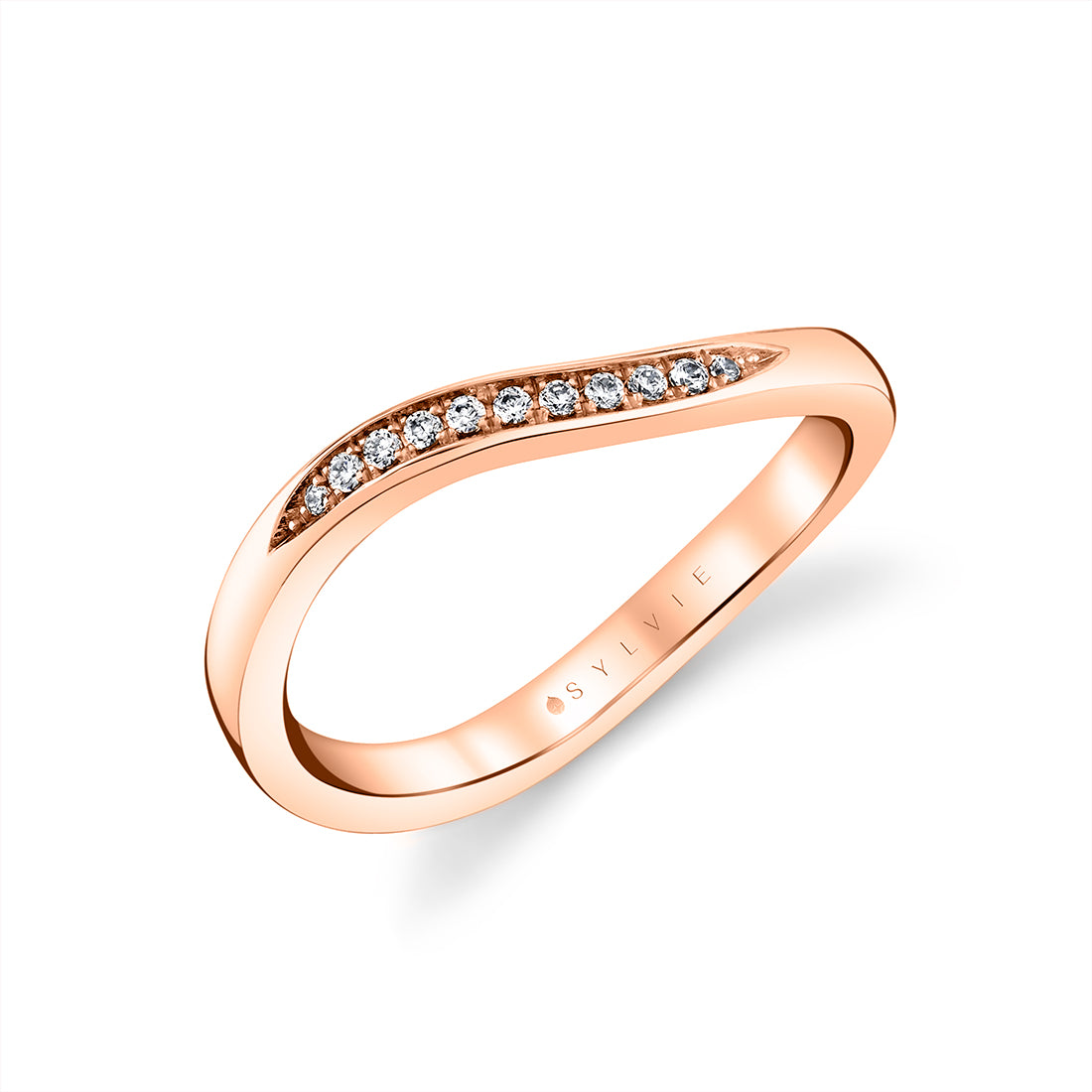 Diamond Curved Wedding Ring