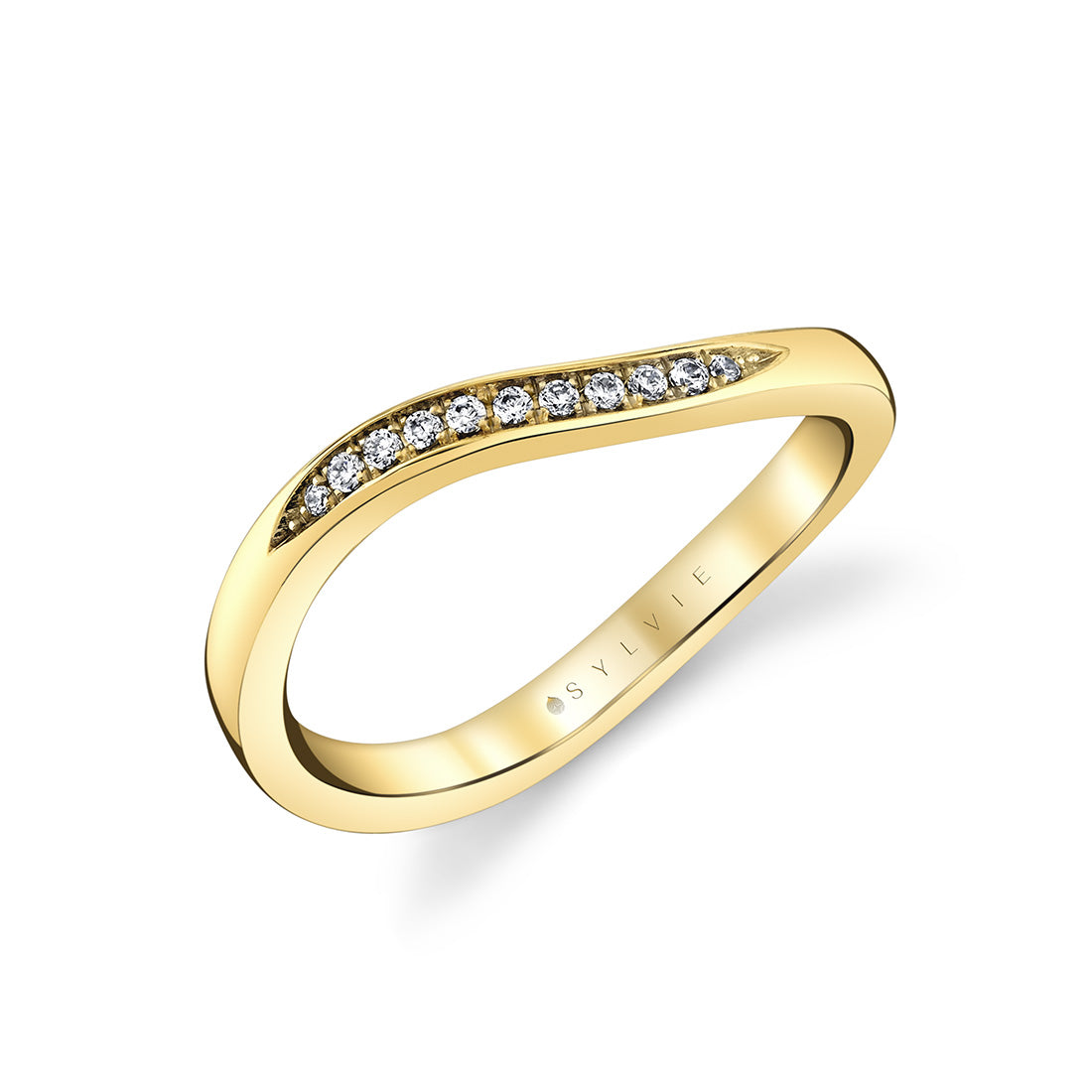 Diamond Curved Wedding Ring