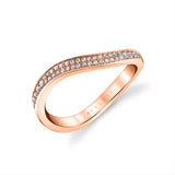 Double Row Diamond Curved Wedding Ring