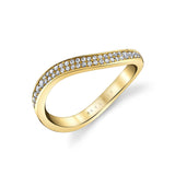 Double Row Diamond Curved Wedding Ring