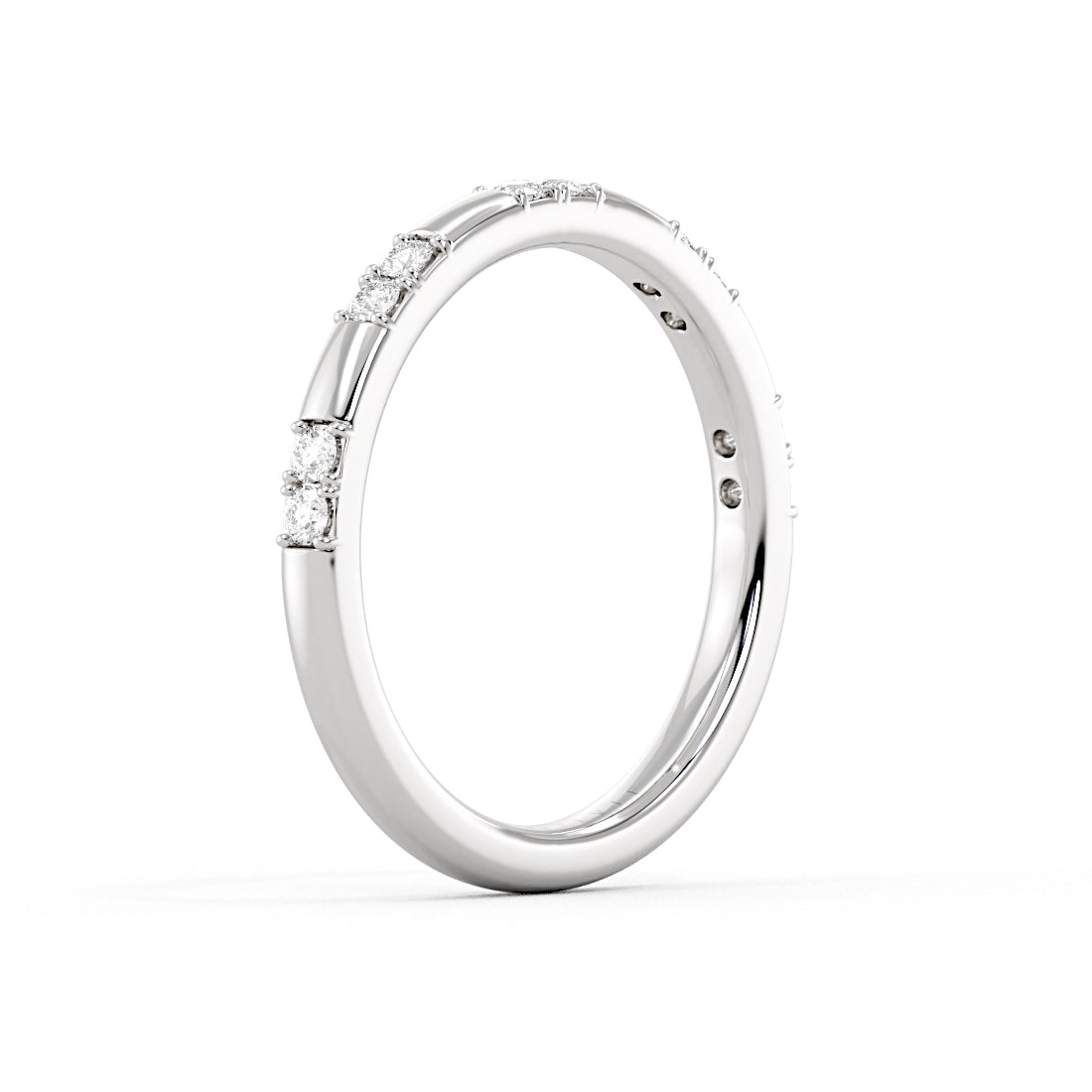 Flush Set Diamond Duo Wedding Ring
