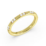 Flush Set Diamond Duo Wedding Ring