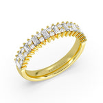 Alternating Baguette and Round Diamond Wedding Ring