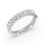 Alternating Baguette and Round Diamond Wedding Ring