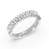 Alternating Baguette and Round Diamond Wedding Ring