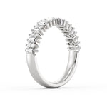 Alternating Baguette and Round Diamond Wedding Ring