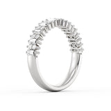 Alternating Baguette and Round Diamond Wedding Ring
