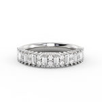 Alternating Baguette and Round Diamond Wedding Ring
