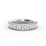 Alternating Baguette and Round Diamond Wedding Ring