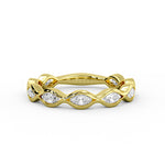 Bezel Set Marquise Diamond Wedding Ring