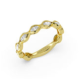 Bezel Set Marquise Diamond Wedding Ring