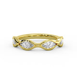 Bezel Set Marquise Diamond Wedding Ring