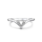 Tulira Diamond Leaf Curved Wedding Ring