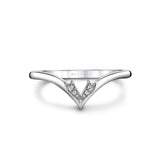 Tulira Diamond Leaf Curved Wedding Ring
