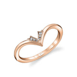 Tulira Diamond Leaf Curved Wedding Ring