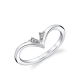 Tulira Diamond Leaf Curved Wedding Ring
