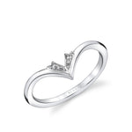 Tulira Diamond Leaf Curved Wedding Ring