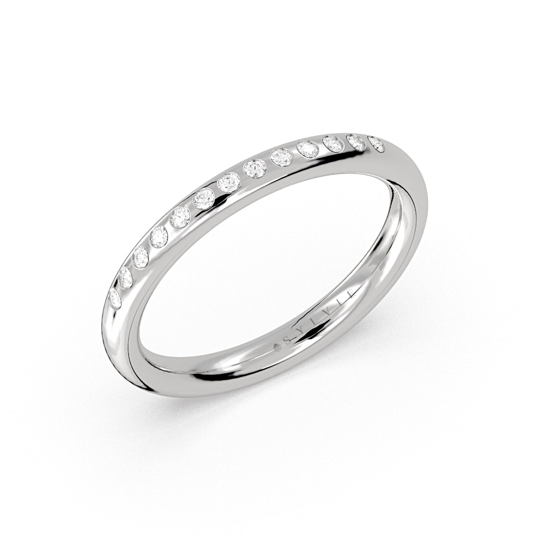 Flush Set Round Diamond Wedding Ring