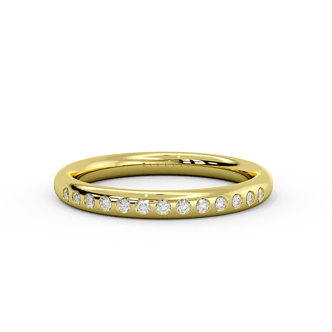 Flush Set Round Diamond Wedding Ring